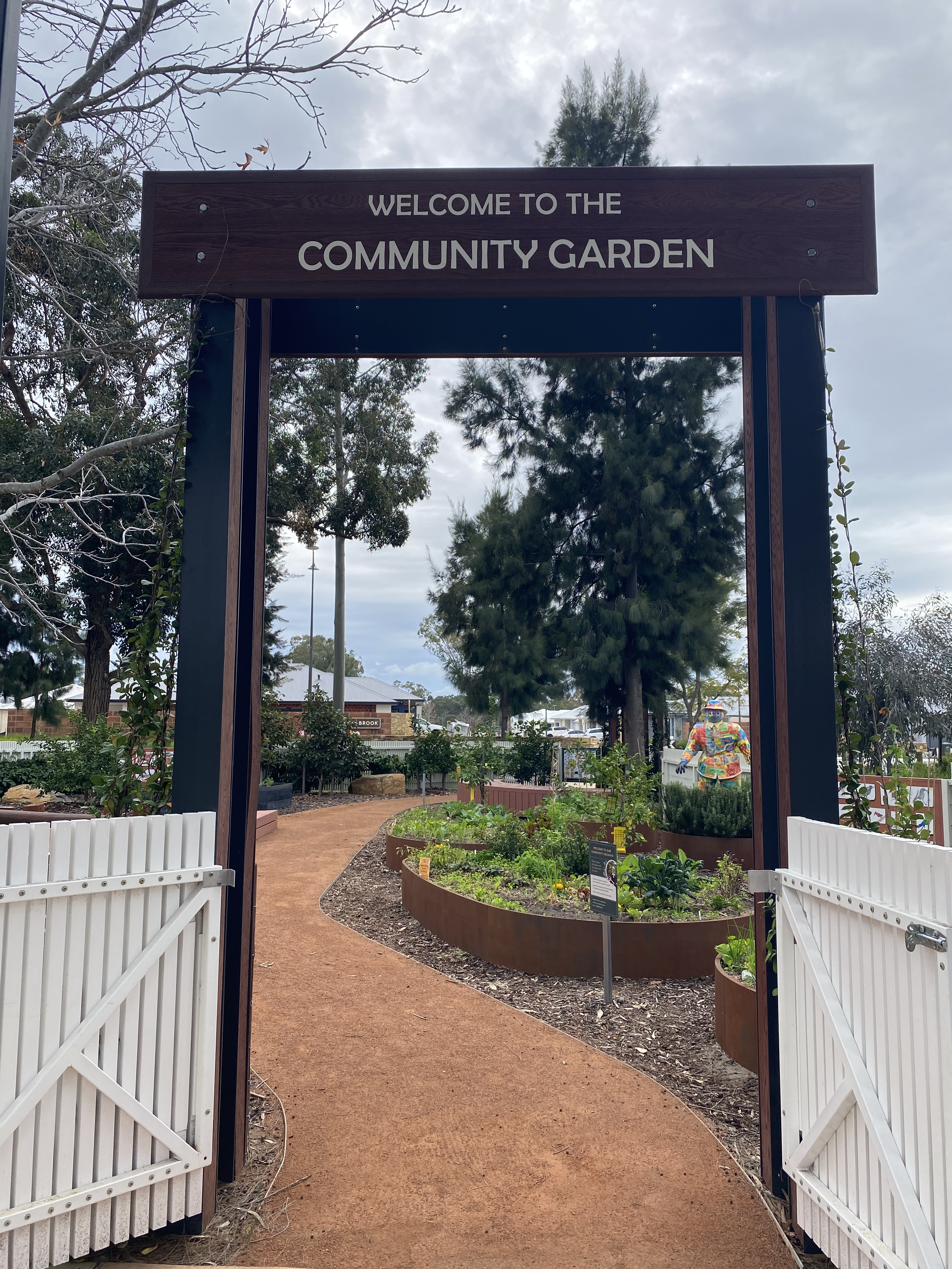 Welcome gate to the orchard, wide open